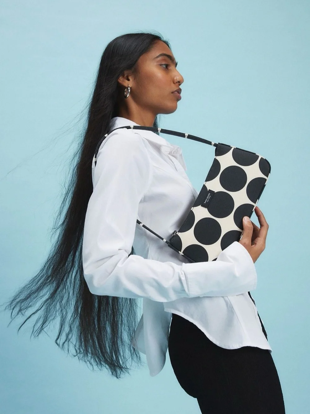 Kate Spade x Urban Outfitters Exclusive Shoulder Bag in Black & White Polka Dot